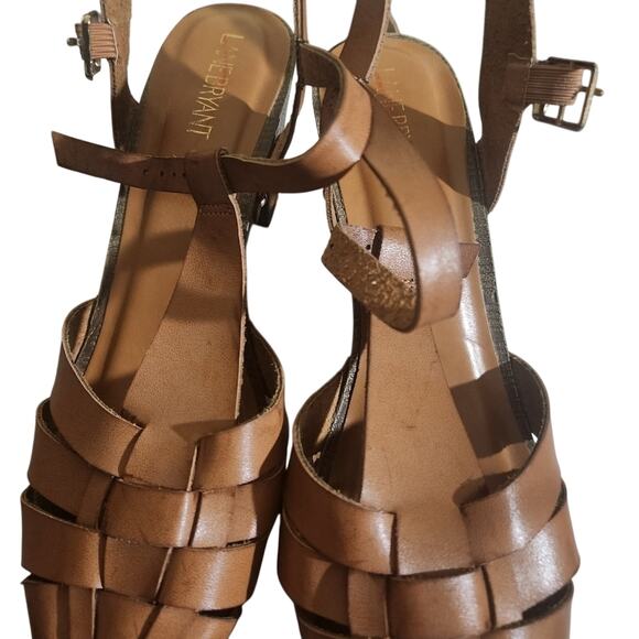 Lane Bryant Sandals Women's 11W NWT Brown Platform Cognac - Picture 1 of 3